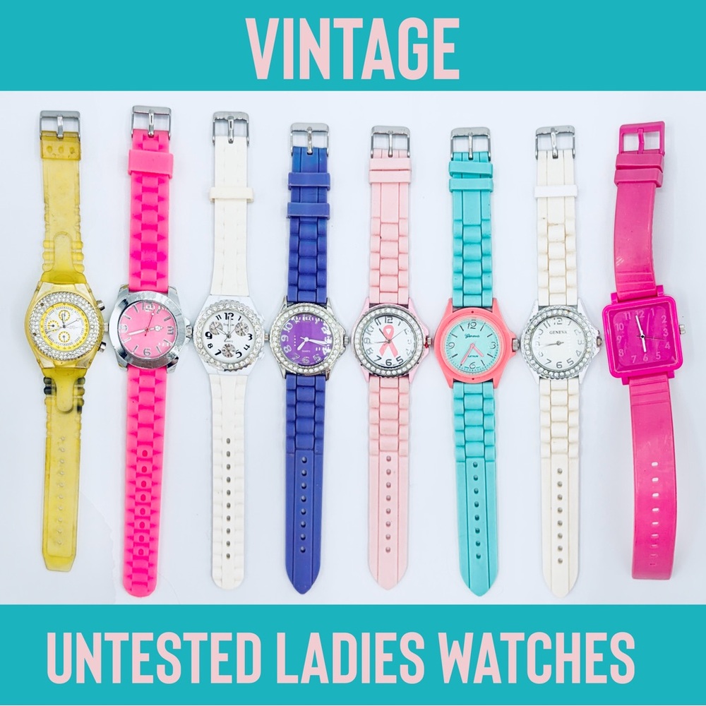 8 Used Untested Assorted Ladies Watch Lot / Bundle